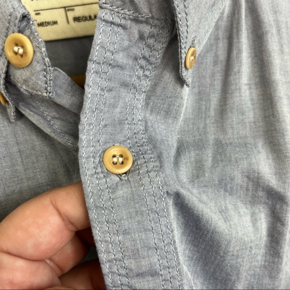 FCUK French Connection Denim Chambray Button Down Shirt - Picture 4 of 9